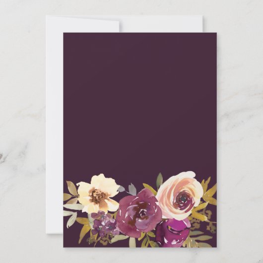 Oh Baby Waterverf Autumn Maroon Baby shower Kaart (Achterkant)