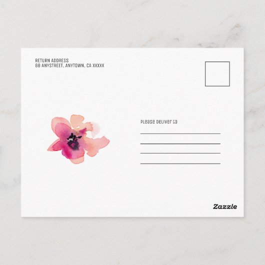 Oh Baby Waterverf Bloemen Meisje Baby shower Briefkaart (Achterkant)