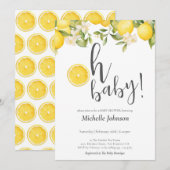 Oh Baby Waterverf citroen Baby shower Kaart (Voorkant / Achterkant)