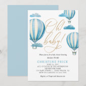 Oh Baby Waterverf Hot Air Luchtballons Baby shower Kaart (Voorkant / Achterkant)