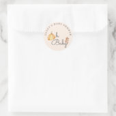Oh Baby Waterverf pompoen Herfst rustiek Baby show Ronde Sticker (Tas)