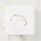 Oh Baby Waterverf Roze Meisje Baby shower Bedankjes Labels (In situ)
