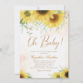 Oh Baby Waterverf Zonnebloem Baby shower Kaart (Voorkant)