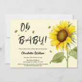 Oh Baby! Waterverf Zonnebloem Baby shower Kaart (Voorkant)