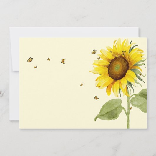Oh Baby! Waterverf Zonnebloem Baby shower Kaart (Achterkant)