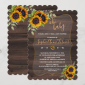 Oh BABY Waterverf Zonnebloemen Baby shower Kaart (Voorkant / Achterkant)