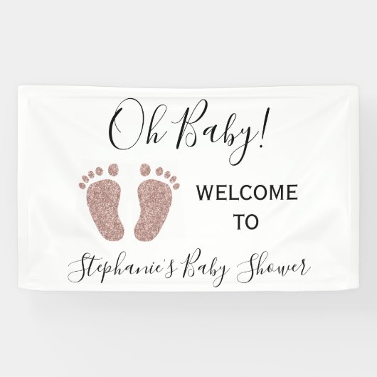 Oh Baby Welcome Girl's Baby shower Spandoek (Horizontaal)