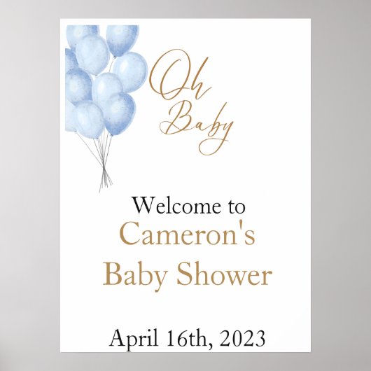 Oh Baby Welkom bord Poster (Voorkant)