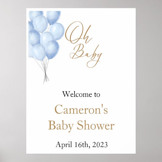 Oh Baby Welkom bord Poster (Voorkant)