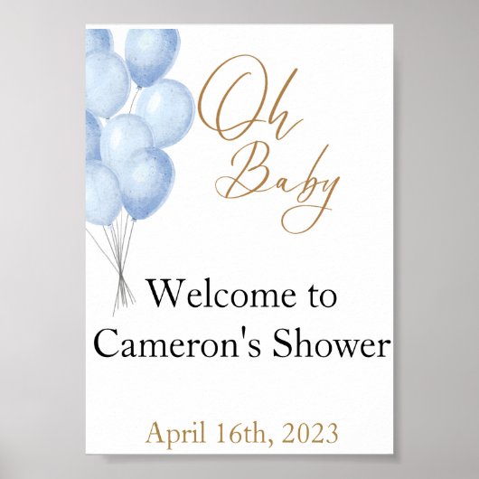 Oh Baby Welkom bord Poster (Voorkant)