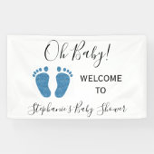 Oh Baby Welkom Boy Baby shower Spandoek (Horizontaal)