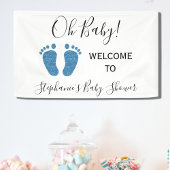 Oh Baby Welkom Boy Baby shower Spandoek
