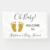 Oh Baby Welkom Genderneutraal Baby shower Spandoek (Horizontaal)