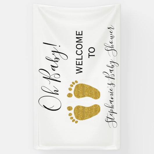 Oh Baby Welkom Genderneutraal Baby shower Spandoek (Verticaal)