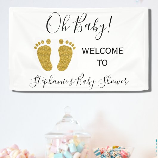 Oh Baby Welkom Genderneutraal Baby shower Spandoek