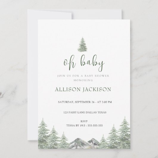Oh Baby Wild One Mountain Baby shower Kaart (Voorkant)