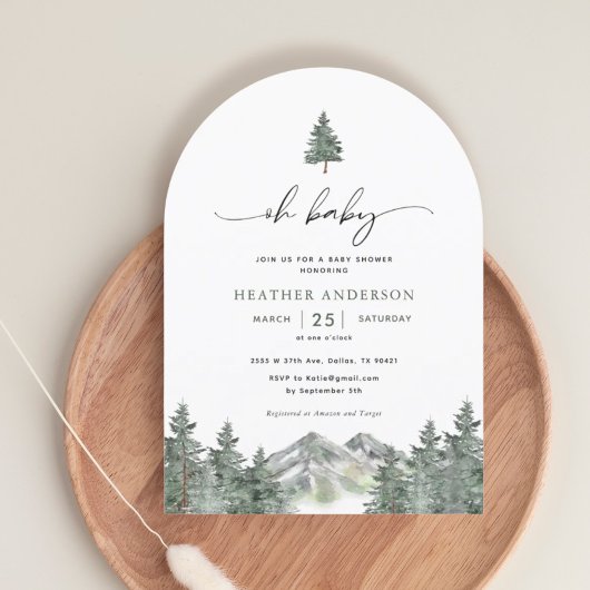 Oh Baby Wild One Mountain Boy Baby shower Arch Kaart