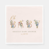 Oh Baby  Wildflower Blush Baby shower Servet (Voorkant)