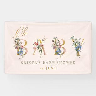 Oh Baby  Wildflower Blush Baby shower Spandoek