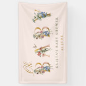 Oh Baby  Wildflower Blush Baby shower Spandoek (Verticaal)