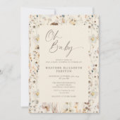 Oh Baby Wildflower Rustic Baby Shower  Kaart (Voorkant)