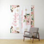 Oh Baby Winter Roze Bloemenkleed Baby Shower Achte Wandkleed (In situ)