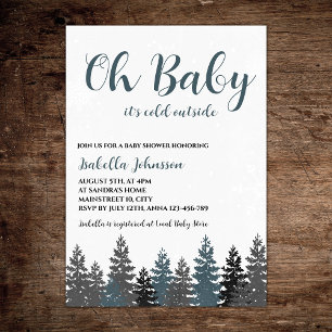 Oh Baby Winter Wonderland Baby shower Kaart