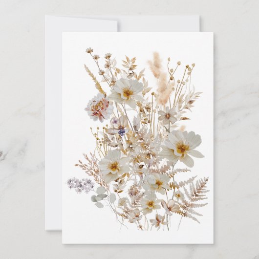 Oh baby winterbloei wilde bloem rustiek baby showe kaart (Achterkant)