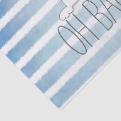 Oh Baby Wit Konijnenkonijn Blauwe Streep Tissuepapier (Detail)