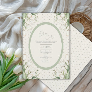 Oh Baby Witte Tulpen Vintage Baby Shower Kaart