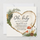 Oh Baby Wood Slice Mushroom Baby shower per post Kaart (Voorkant)