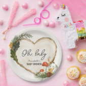 Oh Baby Wood Slice Mushroom Fall Baby Shower Papieren Bordje (Feest)