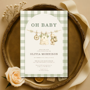 Oh Baby Woodland Clothesline Baby Shower Kaart