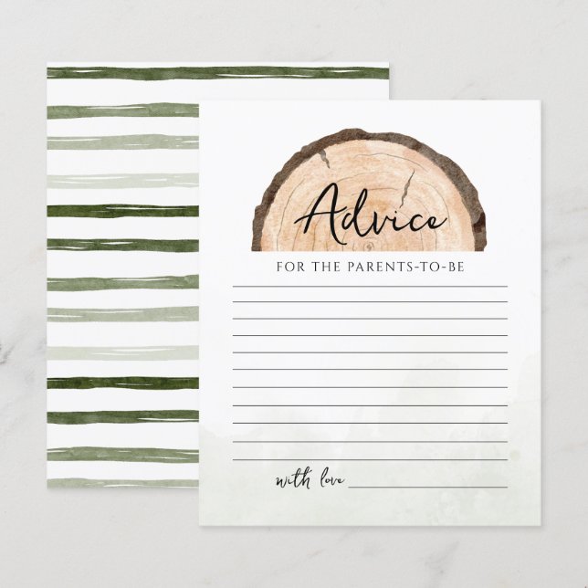 Oh Baby Woodland Watercolor Advies Ouders Game (Voorkant / Achterkant)