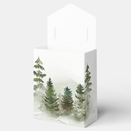 Oh Baby Woodland Waterverf Rustic Baby shower Bedankdoosjes (Geopend)