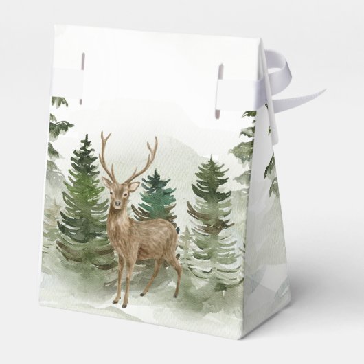 Oh Baby Woodland Waterverf Rustic Baby shower Bedankdoosjes (Achterkant)