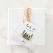 Oh Baby Woodland Waterverf Rustic Baby shower Bedankjes Labels (In situ)