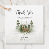 Oh Baby Woodland Waterverf Rustic Baby shower Bedankjes Labels (Voorkant)