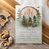 Oh Baby Woodland Waterverf Rustic Baby shower Kaart