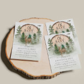 Oh Baby Woodland Waterverf Rustic Baby shower Kaart