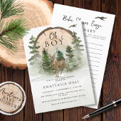 Oh Baby Woodland Waterverf Rustic Baby shower Kaart