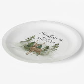 Oh Baby Woodland Waterverf Rustic Baby shower Papieren Bordje (Gekanteld)