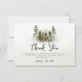 Oh Baby Woodland Waterverf Rustic Dank je kaarten (Voorkant)