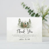 Oh Baby Woodland Waterverf Rustic Dank je kaarten (Staand voorkant)