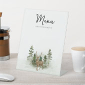 Oh Baby Woodland Waterverf Rustic Menu Reclamebord Met Voetstuk (Insitu)