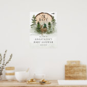 Oh Baby Woodland Waterverf Rustic Welkomstbord Poster (Keuken)