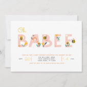 Oh Baby Yellow Bee Baby shower Invitation Kaart (Voorkant)