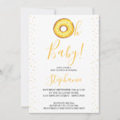 Oh Baby Yellow Donut Baby shower Invitation Kaart (Voorkant)