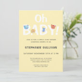 Oh Baby Yellow Virtual Baby shower Kaart (Staand voorkant)