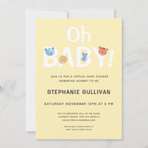 Oh Baby Yellow Virtual Baby shower Kaart
